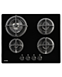Stoves STGTG60C 4 Burner Gas Through Glass Hob in Black