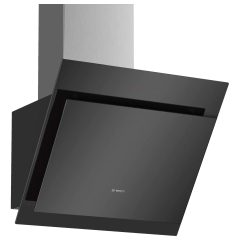 Bosch DWK67CM60B Touch Control 60cm Angled Chimney Cooker Hood in Black Glass