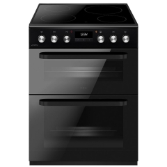 Cda CFC631BL 60cm Double Oven Electric Cooker with Ceramic Hob - Black