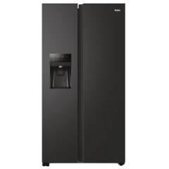 Haier HSOBPIF9183 90.8cm Frost Free American Style Fridge Freezer - Slate Black