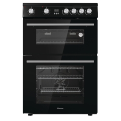 Hisense HDE3211BBUK 60cm Double Oven Electric Cooker with Ceramic Hob - Black