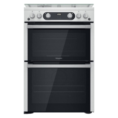 Hotpoint HDM67G0C2CX Double Oven 60cm Gas Cooker in Inox