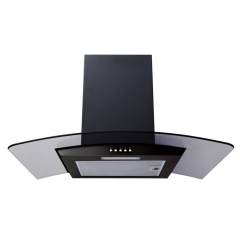 Prima PRCGH009 60cm Curved Glass Chimney Cooker Hood in Black