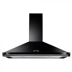Rangemaster 63050 Classic 90 Cooker Hood In Black With Chrome Rail
