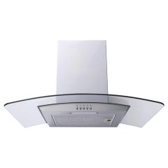 Prima PRCGH008 60cm Chimney Cooker Hood Curved Glass & Stainless Steel