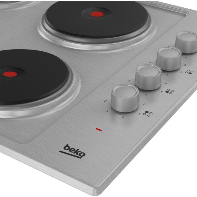 Beko HIBE64101X 60Cm Solid Plate Hob In Stainless Steel