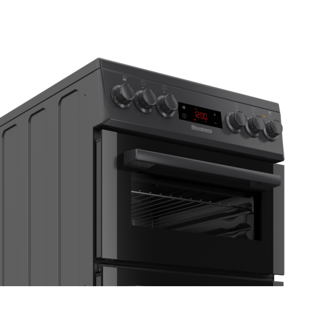 Blomberg HKS951N 50cm Double Oven Electric Cooker with Ceramic Hob - Anthracite