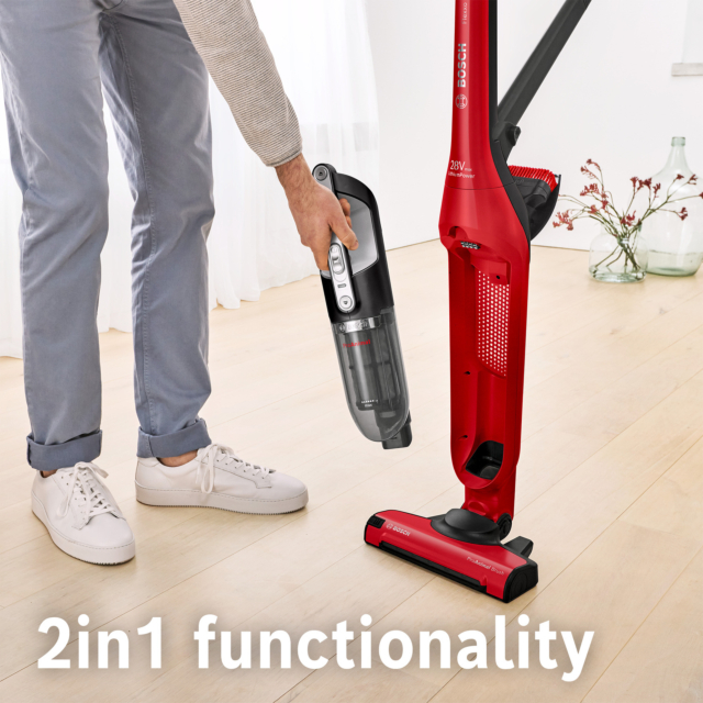 Bosch BBH3ZOOGB Serie 4 ProAnimal 2-in-1 Cordless Vacuum Cleaner - 55 Minutes Run Time - Red