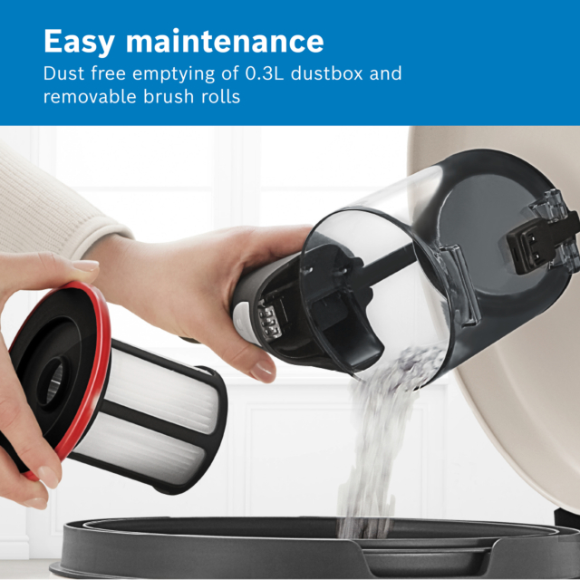 Bosch BCS612GBKIT BCS612GB Unlimited Serie 6 ProHome Cordless Vacuum Cleaner - 30 Minute Run Time - White PLUS Battery