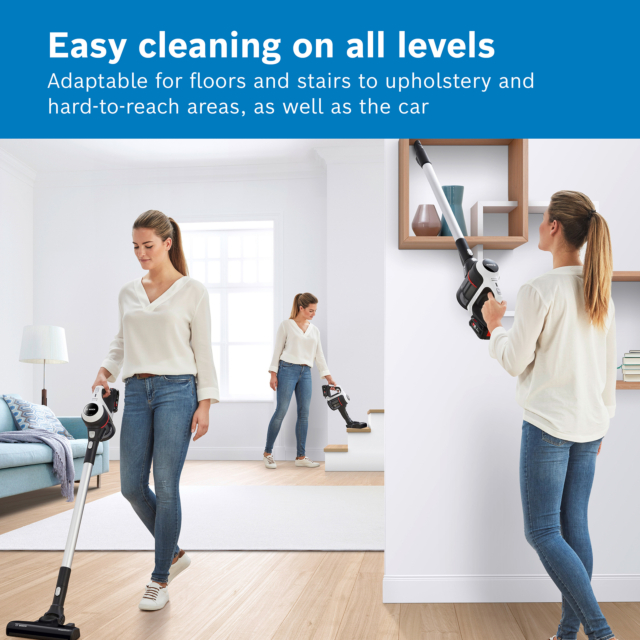 Bosch BCS612GBKIT BCS612GB Unlimited Serie 6 ProHome Cordless Vacuum Cleaner - 30 Minute Run Time - White PLUS Battery