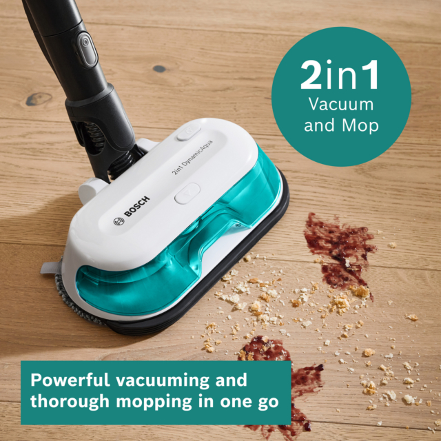 Bosch BCS71HYGGBKIT Unlimited 7 BCS71HYGGB Aqua Vacuum & Mop - 40 Minutes Run Time - White - PLUS Ad