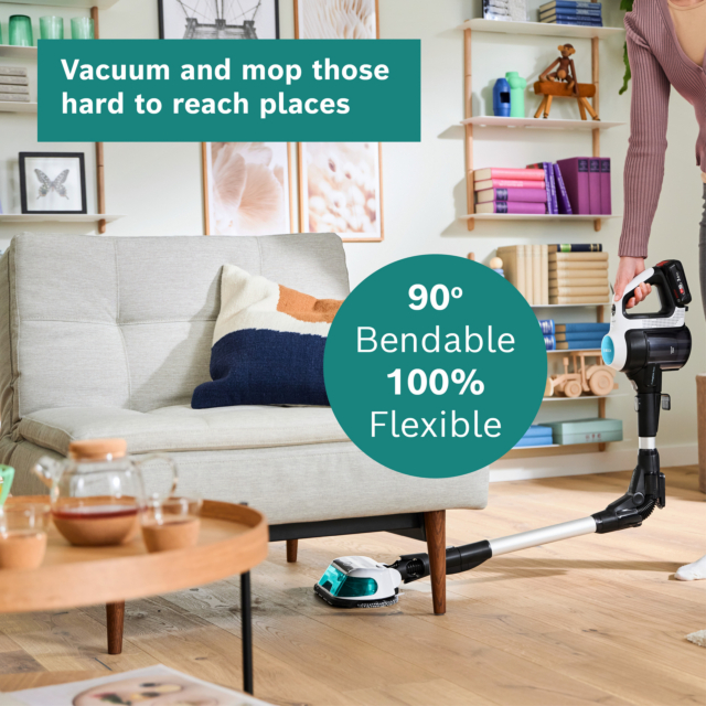 Bosch BCS71HYGGBKIT Unlimited 7 BCS71HYGGB Aqua Vacuum & Mop - 40 Minutes Run Time - White - PLUS Ad