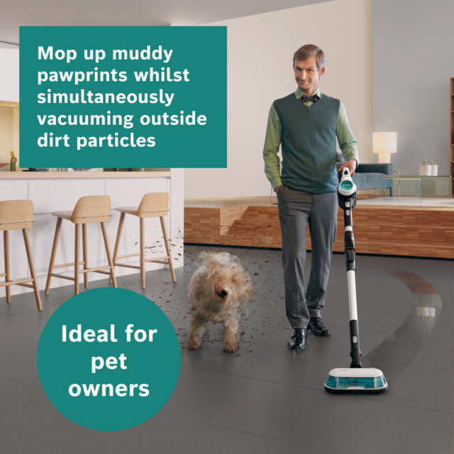 Bosch BCS71HYGGBKIT Unlimited 7 BCS71HYGGB Aqua Vacuum & Mop - 40 Minutes Run Time - White - PLUS Ad
