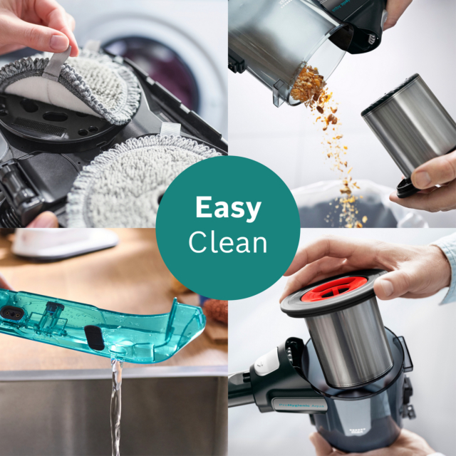 Bosch BCS71HYGGBKIT Unlimited 7 BCS71HYGGB Aqua Vacuum & Mop - 40 Minutes Run Time - White - PLUS Ad