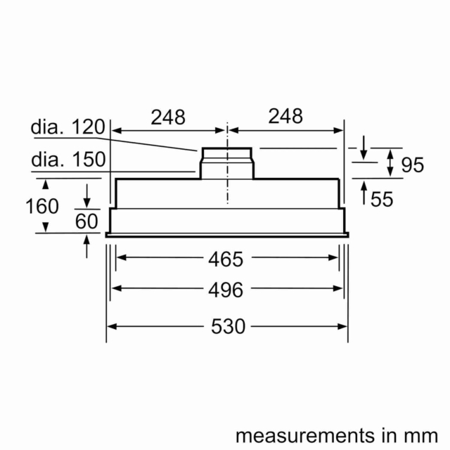 Bosch DHL555BLGB 53cm Canopy Cooker Hood