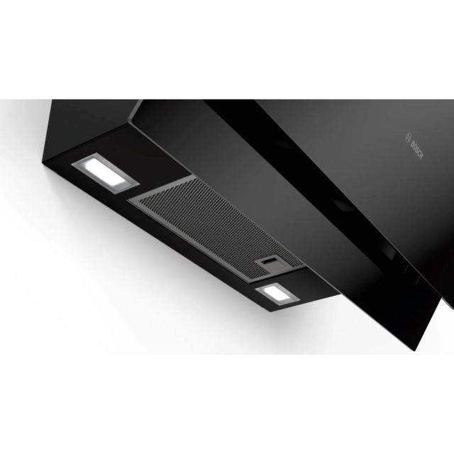 Bosch DWK67CM60B Touch Control 60cm Angled Chimney Cooker Hood in Black Glass