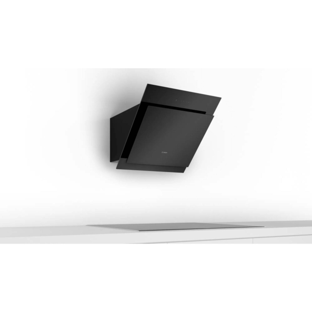 Bosch DWK67CM60B Touch Control 60cm Angled Chimney Cooker Hood in Black Glass
