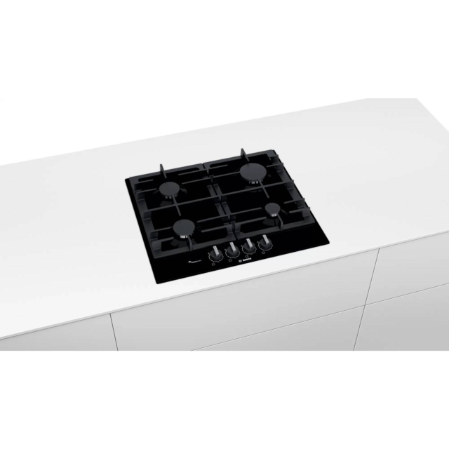 Bosch PCP6A6B90 4 Burner Gas Hob In Black