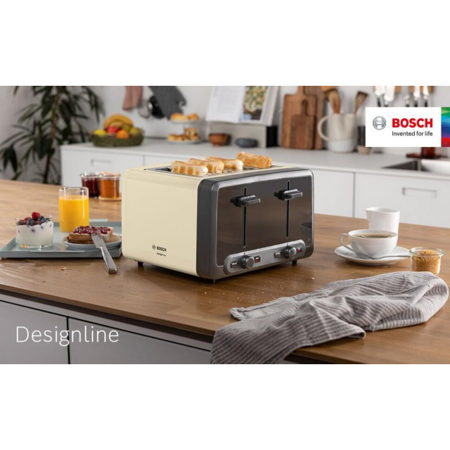 Bosch TAT4P447GB 4 Slot Toaster - Cream