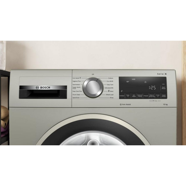 Bosch WGG254ZSGB 10Kg 1400 Spin Washing Machine - Silver Inox