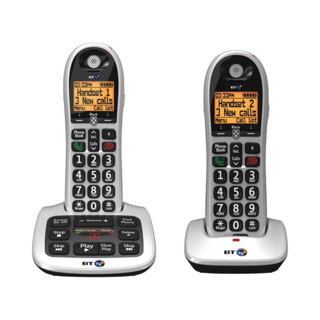 BT BT4666 Twin Cordless Phone with Answering Machine + Call Block