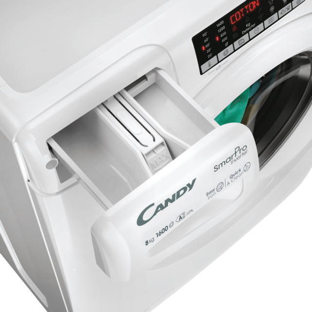 Candy CSO 686TWM6-80 Smart Pro Inverter 8kg, 1600 Spin Washing Machine - White