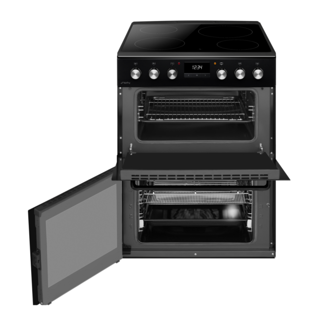 Cda CFC631BL 60cm Double Oven Electric Cooker with Ceramic Hob - Black