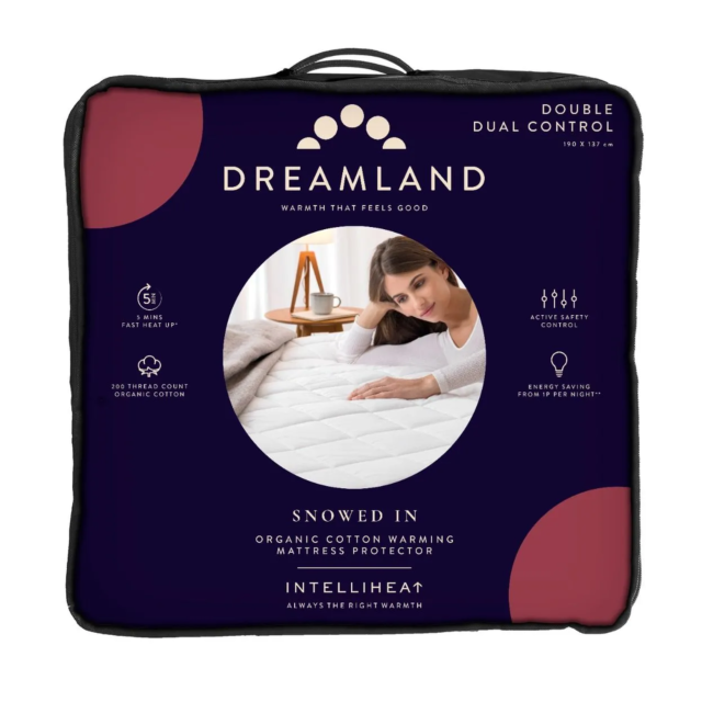 Dreamland 16696 Scandi Double Full Bed Size Heated Underblanket - Dual Controls