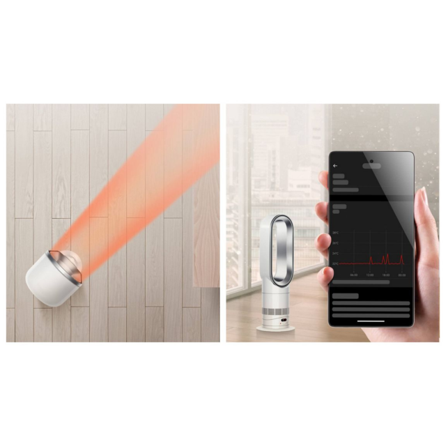 Dyson 330HF1 Hot+Cool Fan Heater - White & Nickel