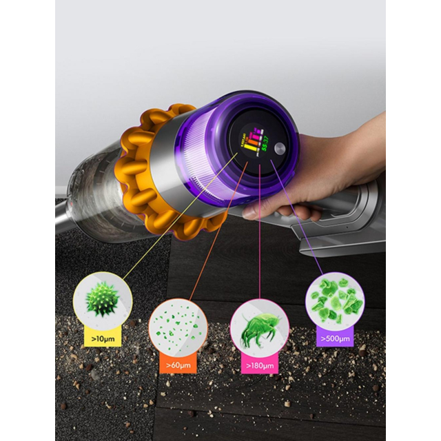 Dyson V15-2024 Cordless Vacuum - 60 Minutes Run Time - Yellow/Nickel