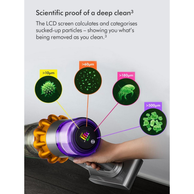 Dyson V15-2024 Cordless Vacuum - 60 Minutes Run Time - Yellow/Nickel