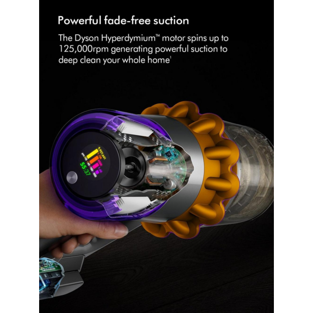 Dyson V15-2024 Cordless Vacuum - 60 Minutes Run Time - Yellow/Nickel