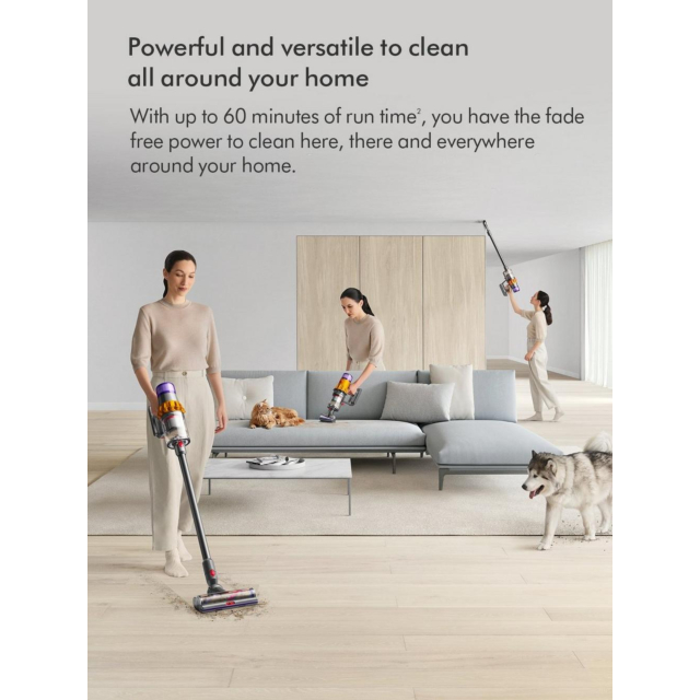 Dyson V15-2024 Cordless Vacuum - 60 Minutes Run Time - Yellow/Nickel