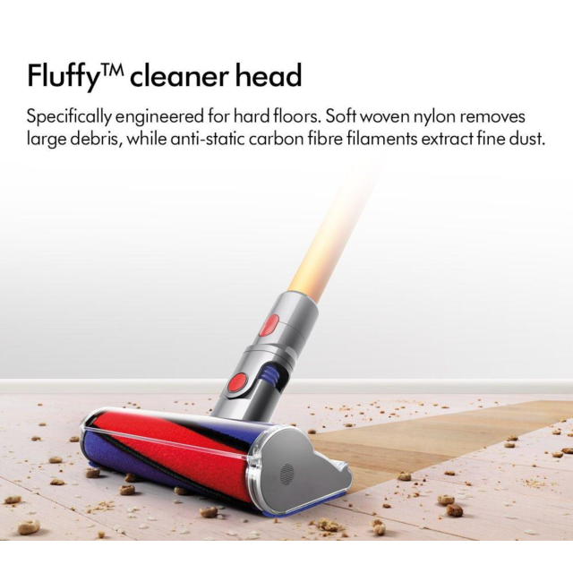 Dyson V8ABS-2023 Cordless Stick Vacuum Cleaner - 40 Minutes Run Time - Silver/Yellow