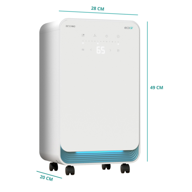 Ecoair Dc12 Mk3 Compressor Dehumidifier 12 Litres Per Day - White