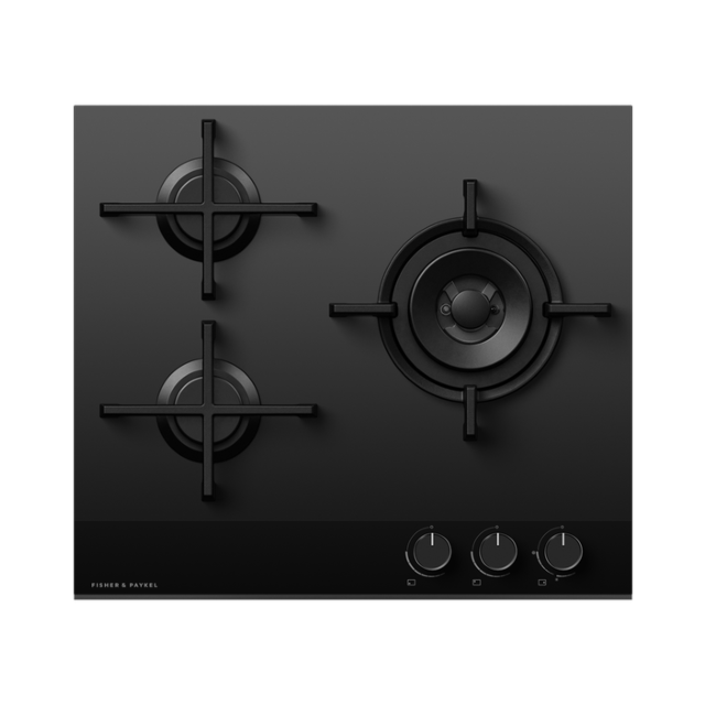 Fisher & Paykel 60cm Gas Hob - Black Glass