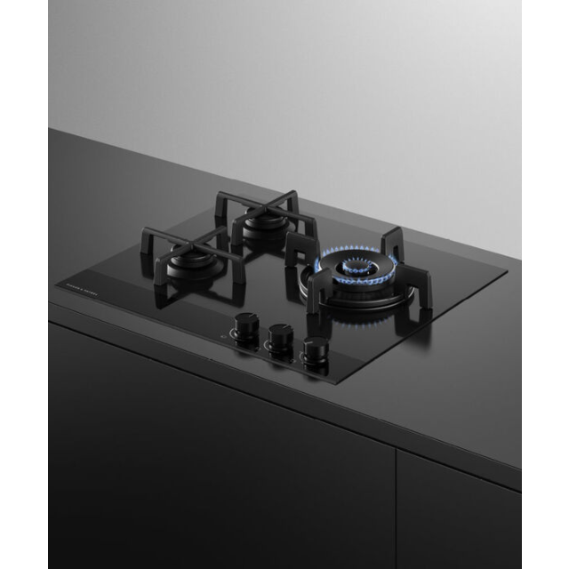 Fisher & Paykel 60cm Gas Hob - Black Glass