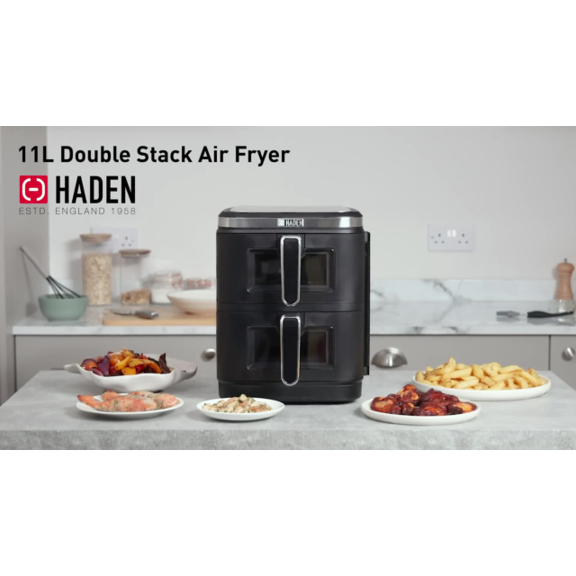 Haden 211200 11.0L Double Stack Air Fryer With Window - Black