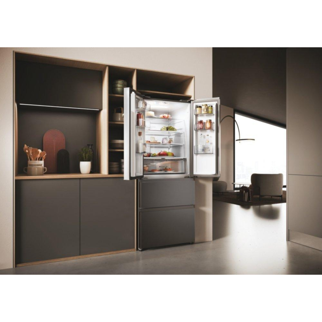 Haier HFR3718ENMD 70cm 60/40 Total No Frost Fridge Freezer - Dark Inox