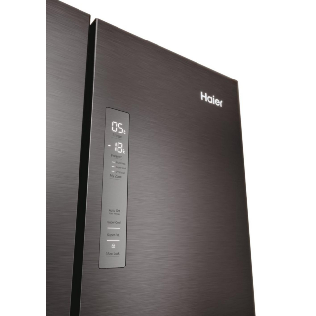 Haier HFR3718ENMD 70cm 60/40 Total No Frost Fridge Freezer - Dark Inox