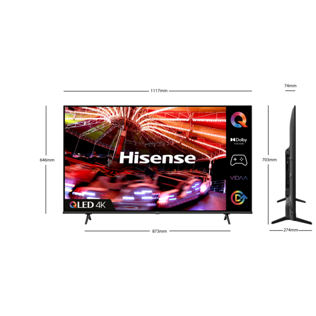 Hisense 55E7HQTUK 55inch 4K UHD HDR QLED Freeview Smart TV