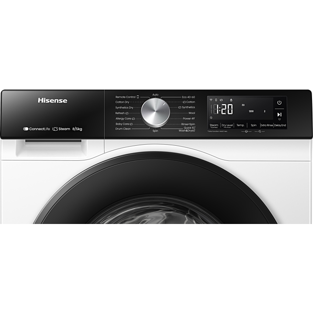 Hisense WD3S8043BW3 WiFi-enabled 8kg/5kg 1400 Spin Washer Dryer - White