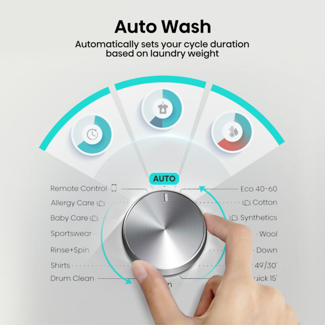 Hisense WF3S1043BB3 10.5kg 1400 Spin Steam Washing Machine - Black