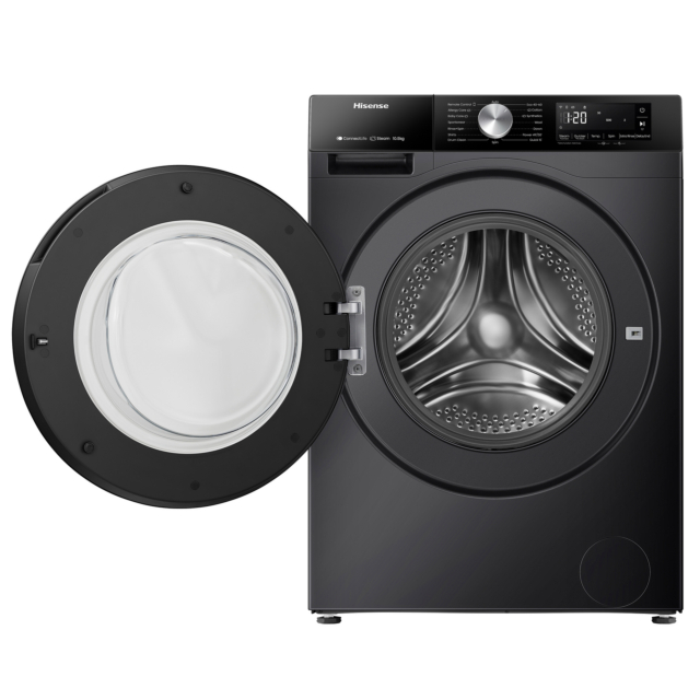 Hisense WF3S1043BB3 10.5kg 1400 Spin Steam Washing Machine - Black