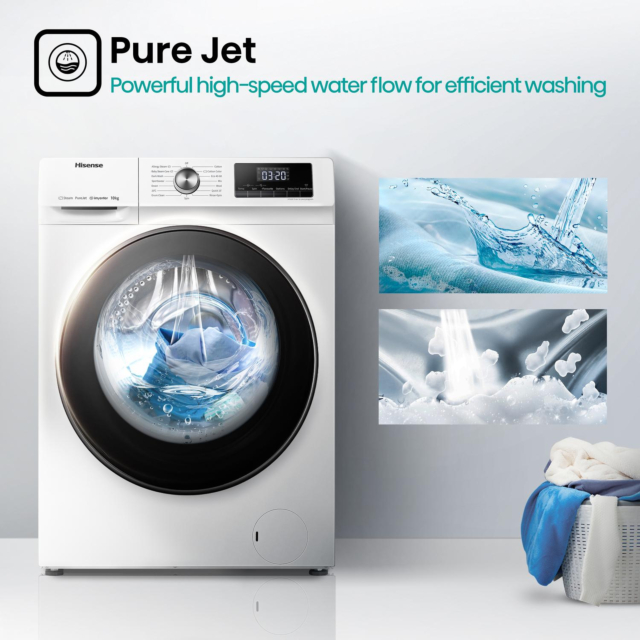 Hisense WFQA1014EVJM 10kg 1400 Spin Washing Machine in White