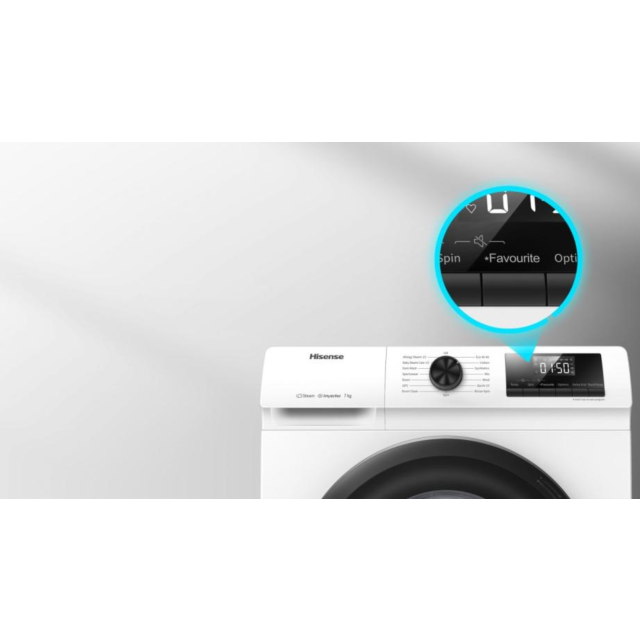 Hisense WFQP9014EVM Washing Machine, 9kg, Freestanding