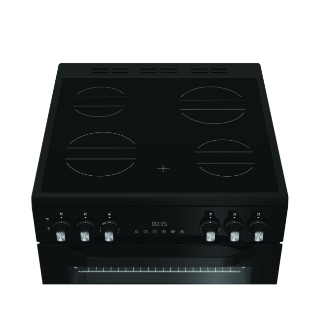 Hotpoint HDE6VDC2B1 60cm Double Oven Electric Cooker - Black