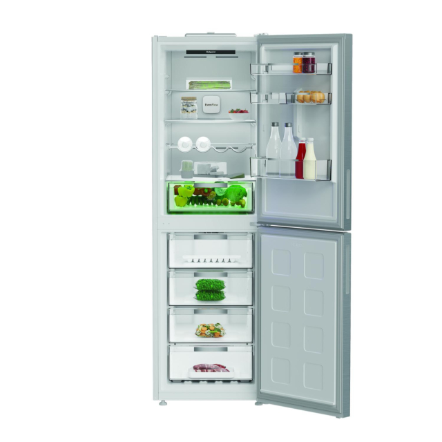 Hotpoint HPKF6353XP4UK Freestanding Dual No Frost 66.1cm 60/40 Fridge Freezer - Pet Inox