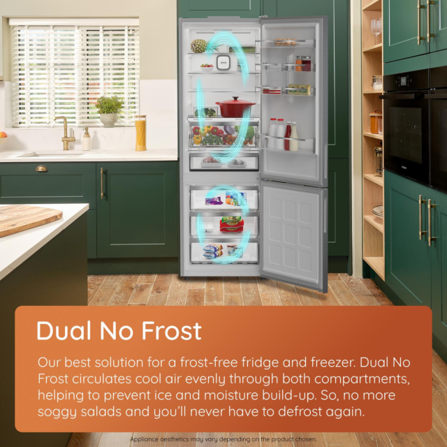 Hotpoint HPKF6353XP4UK Freestanding Dual No Frost 66.1cm 60/40 Fridge Freezer - Pet Inox