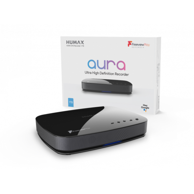 Humax FVPAURA4KGTR2TB Aura Android TV 4K Recorder Freeview Box - 2TB - Black